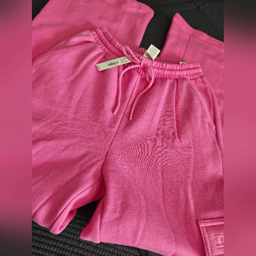 PINK Victoria's Secret Bright Pink Wide Sweatpants XS